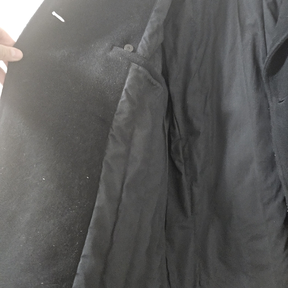 KENNETH COLE MENS M Black Overcoat wool - Picture 4 of 6